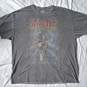AC/DC Graphic Tee in Gray